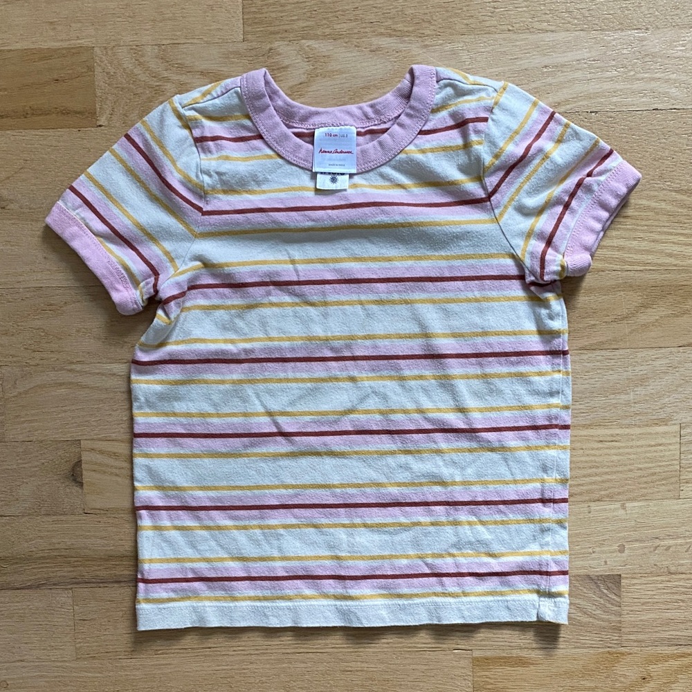 Hanna Andersson Pink and Yellow Striped Tee